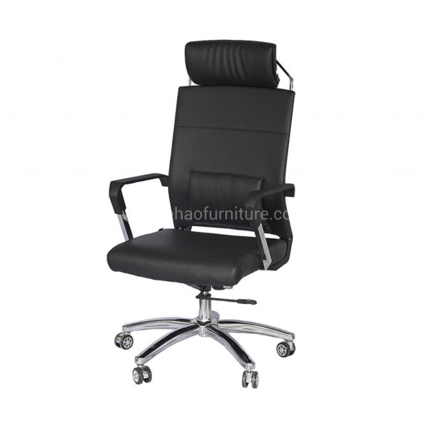 ELMN 1587 Leather Office Chair in Black Frame