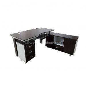 GOTRV 1800 Black and Gray Executive Office Table